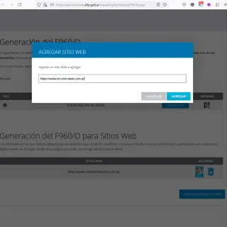 Add your website URL