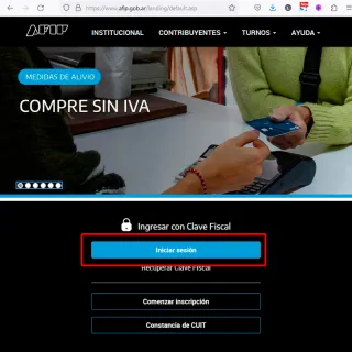 Enter the AFIP website
