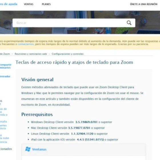 Zoom keyboard shortcuts