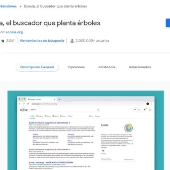 Download the Chrome extension to turn Ecosia into your reference search engine