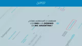How to add or change DNS to a domain in Nic Argentina?